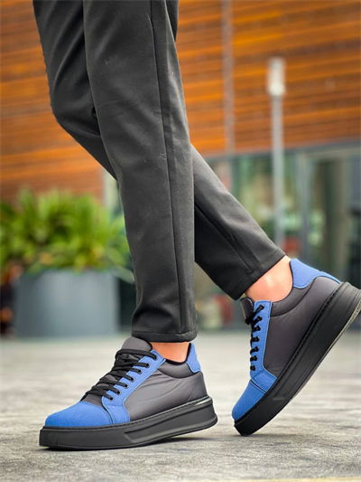 KB-X46 Kuback Siyah Sax Mavi Yüksek Siyah Taban Günlük Spor Ayakkabı