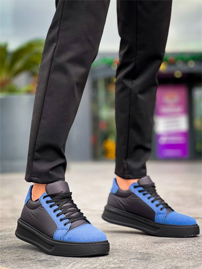 KB-X46 Kuback Siyah Sax Mavi Yüksek Siyah Taban Günlük Spor Ayakkabı