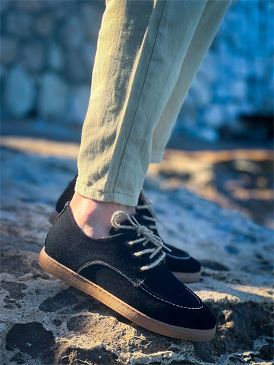 KB-X5 Kuback Siyah  Süet Bağcıklı  Günlük Erkek Ayakkabı