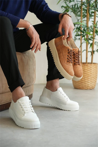 KB-X516 Kuback Beyaz Cilt Günlük Erkek Ayakkabı