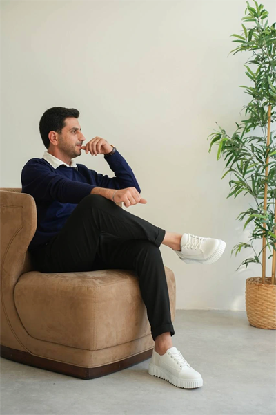 KB-X516 Kuback Beyaz Cilt Günlük Erkek Ayakkabı