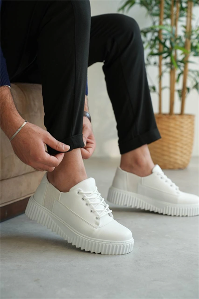 KB-X516 Kuback Beyaz Cilt Günlük Erkek Ayakkabı