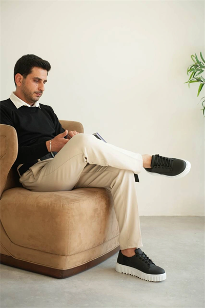 KB-X516 Kuback Siyah Cilt Günlük Erkek Ayakkabı