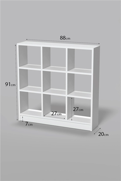 KİTAPLIK ÇOK AMAÇLI MUTFAK RAF DOLAP  9 BÖLMELİ BEYAZ