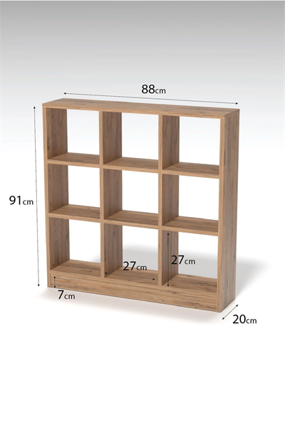 KİTAPLIK ÇOK AMAÇLI MUTFAK RAF DOLAP  9 BÖLMELİ ATLANTİK ÇAM