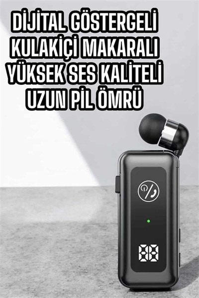Kablolu Bluetooth Kulaklık Kulak İçi Stereo Mikrofonlu Dijital Göstergeli