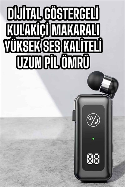 Kablolu Bluetooth Kulaklık Kulak İçi Stereo Mikrofonlu Dijital Göstergeli