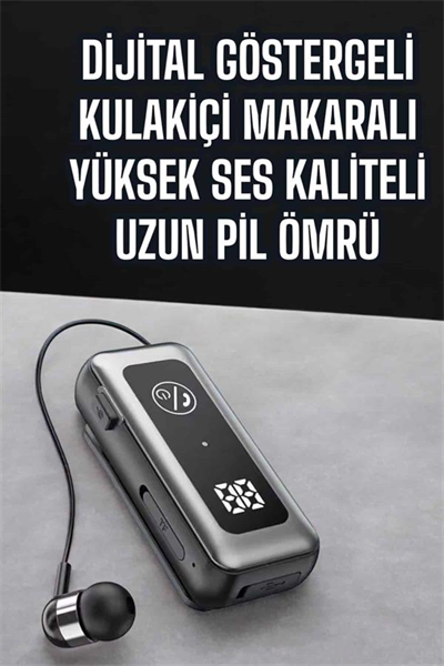 Kablolu Makaralı Bluetooth Kulaklık Uzun Pil Ömrü Dijital Göstergeli