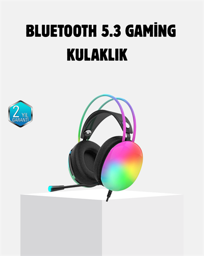 Kablosuz  Kulaklık RGB Aydınlatmalı Bluetooth 5.3 Uzun Pil Ömürlü