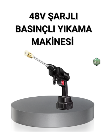 Kablosuz Basınçlı Yıkama Makinesi – 48V Güçlü Motor, 2 Pil ve Köpük Hazneli