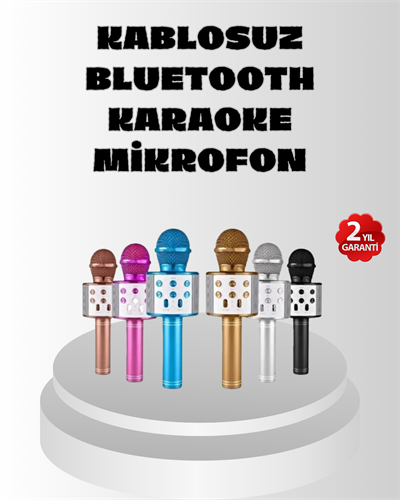 Kablosuz Bluetooth Karaoke Mikrofon  Yankı Efektli