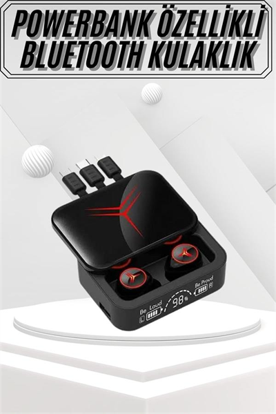 Kablosuz Bluetooth Kulaklık Powerbank Özellikli Göstergeli Hd Mikrofon
