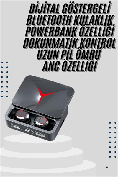 Kablosuz Bluetooth Kulaklık Powerbank Özellikli Göstergeli Hd Mikrofon