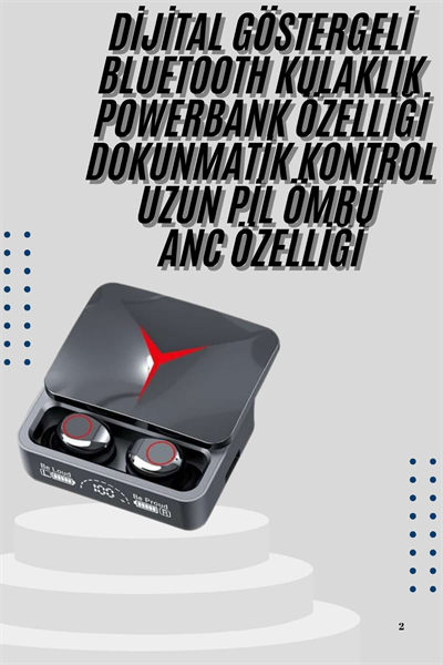 Kablosuz Bluetooth Kulaklık Powerbank Özellikli Göstergeli Hd Mikrofon