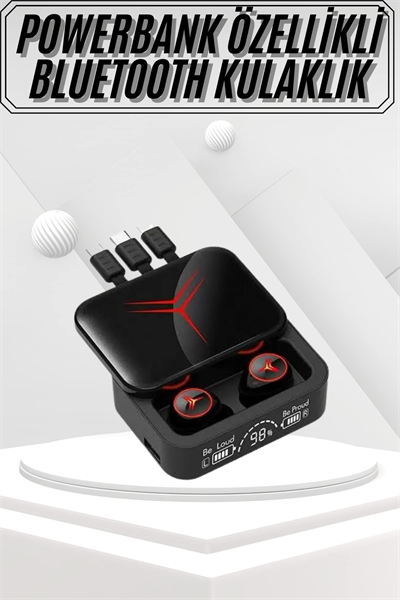 Kablosuz Bluetooth Kulaklık Powerbank Özellikli Göstergeli Hd Mikrofon