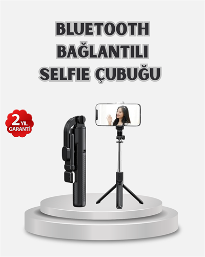 Kablosuz Bluetooth Selfie Çubuğu – 360° Dönebilir Başlık, Taşınabilir ve Şık Tasarım