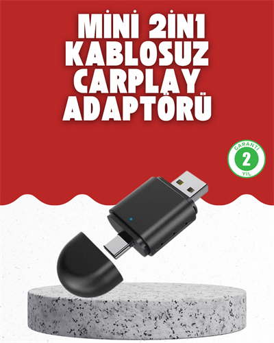Kablosuz CarPlay Dönüştürücü – Akıllı Tak & Çalıştır Araç Adaptörü