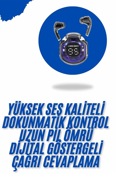 Kablosuz Dijital Göstergeli Powerbanklı IOS ve  Android Uyumlu  Kulaklık