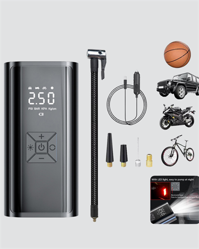 Kablosuz Dijital Lastik Şişirme Pompası LED Işıklı 80W