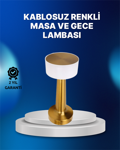 Kablosuz Dokunmatik Masa Lambası – Şık Modern Metal Gövde, USB Şarjlı