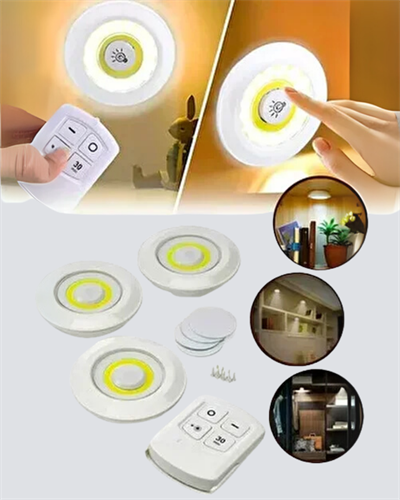 Kablosuz Gün Işığı 3’lü LED Spot Lamba Kumandalı