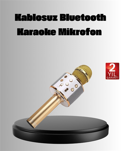 Kablosuz Karaoke Mikrofon USB AUX Destekli Parti ve Eğlence İçin