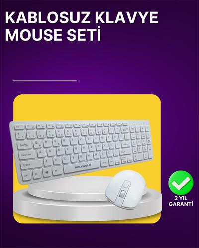 Kablosuz Klavye ve Mouse Seti - Ergonomik Tasarım, Sessiz Kullanım, Geniş Uyumluluk