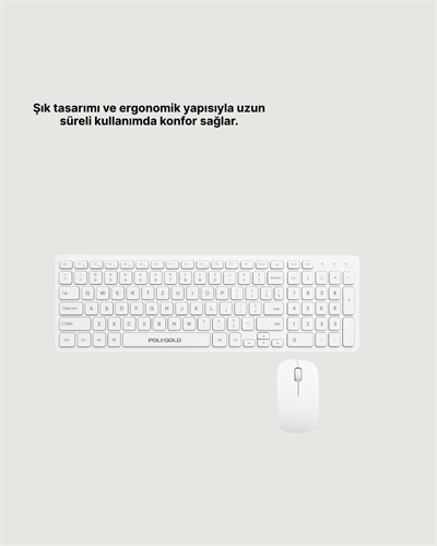 Kablosuz Klavye ve Mouse Seti - Ergonomik Tasarım, Sessiz Kullanım, Geniş Uyumluluk