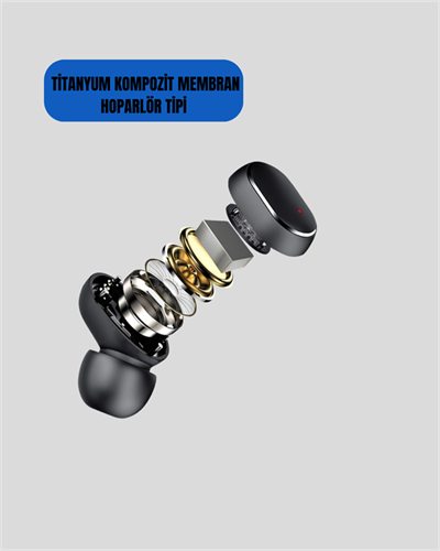 Kablosuz Kulak İçi Bluetooth Kulaklık Stereo Dokunmatik Kontrollü Kulaklık