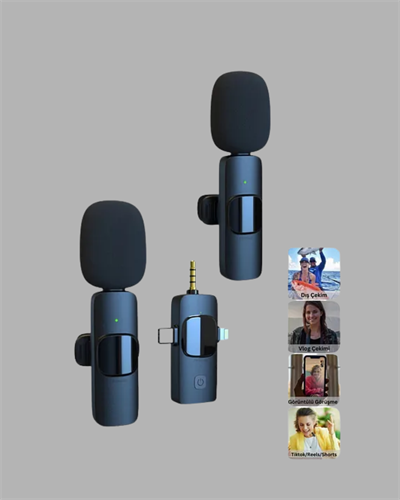 Kablosuz Mikrofon - Telefon ve Bilgisayar Uyumlu