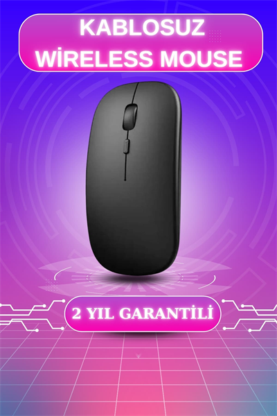 Kablosuz Mouse Fare Şarjlı Bluetooth Wireless Çift Modlu Sessiz