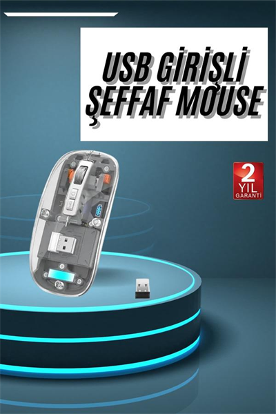 Kablosuz Mouse Fare Şarjlı Bluetooth Wireless Çift Modlu Sessiz
