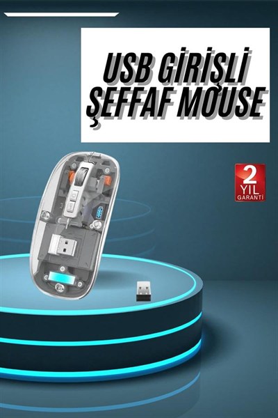 Kablosuz Mouse Fare Şarjlı Bluetooth Wireless Çift Modlu Sessiz