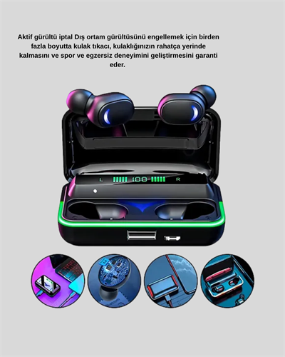 Kablosuz Oyuncu Kulaklığı Powerbank Şarj Kutulu RGB 5.1