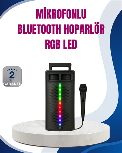 Kablosuz RGB Işıklı Bluetooth Hoparlör | Ev, Parti ve Açık Hava Kullanımı