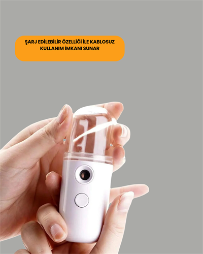 Kablosuz Şarjlı Mini Buhar Nemlendirici – Cilt ve Ortam İçin Taşınabilir Akıllı Cihaz