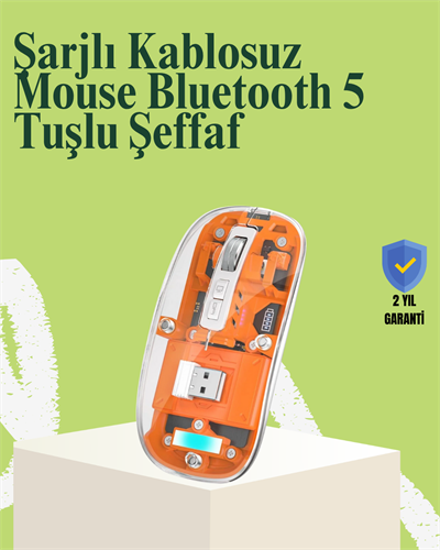 Kablosuz, Sessiz, Ergonomik ve Şarjlı Fare - Gelişmiş Çoklu Cihaz Desteği