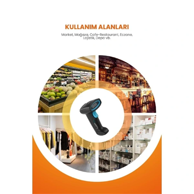 Kablosuz Standlı 1D/2D Barkod & Karekod Okuyucu