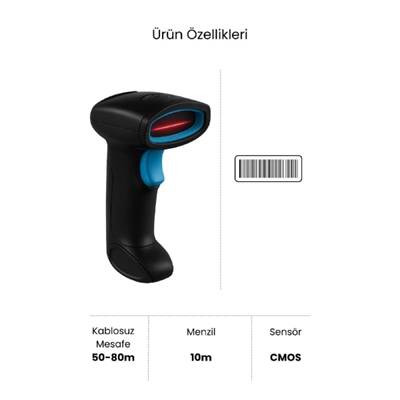 Kablosuz Standlı 1D/2D Barkod & Karekod Okuyucu