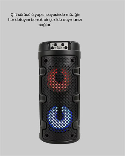 Kablosuz Stereo Hoparlör USB + SD Kart + AUX Destekli Bluetooth 5.0