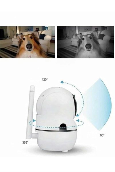 Kablosuz Wifi Destekli Akıllı Güvenlik Kamerası Hareket Sensörlü