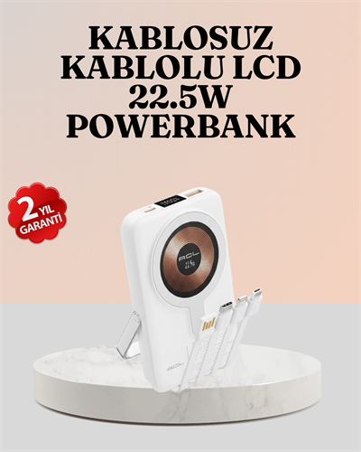 Kablosuz ve Kablolu Şarj Destekli Taşınabilir Powerbank