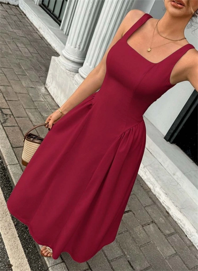 Kadın Askılı Kare Yakalı Uzun Ithal Krep Elbise