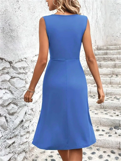 Kadın Askılı V Yakalı önde çapraz Detaylı Janjan Krep Elbise