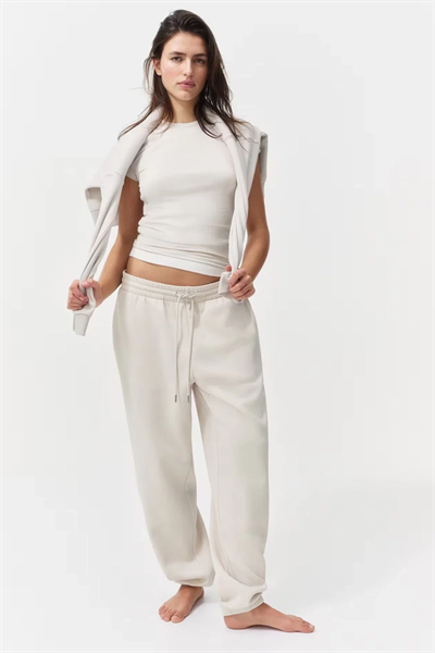 Kadın Bisiklet Yaka Regular Kalıp T-shirt Antrasit