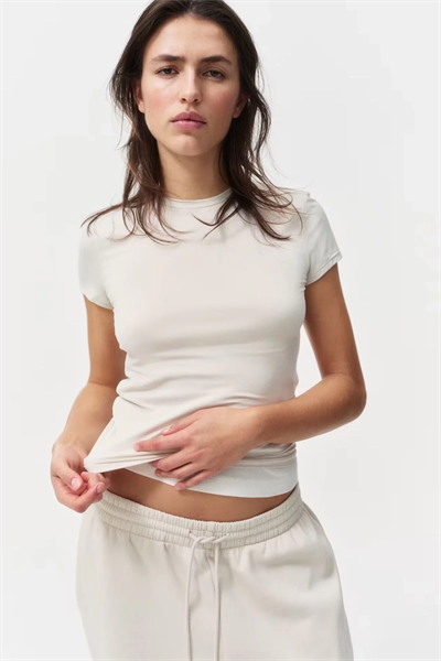 Kadın Bisiklet Yaka Regular Kalıp T-shirt Antrasit