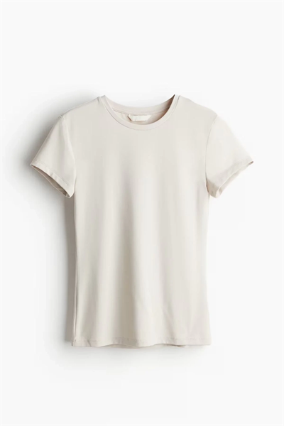 Kadın Bisiklet Yaka Regular Kalıp T-shirt Antrasit