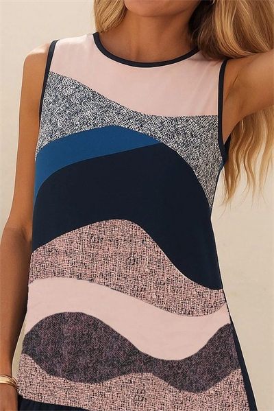 Kadın Kolsuz Sırttan Bağlamalı Fırfırlı Leopar Desenli Dalgıç Elbise