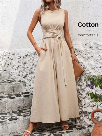 Kadın Omuzlardan Açık Belden Bağcıklı Uzun Aerobin Elbise