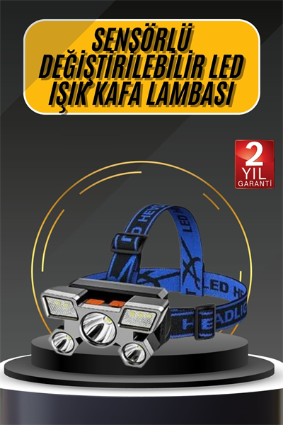Kafa Lambası 800 Lümen 4 Mod Yüksek Işık Flaşörlü Şarjlı Led Lamba
